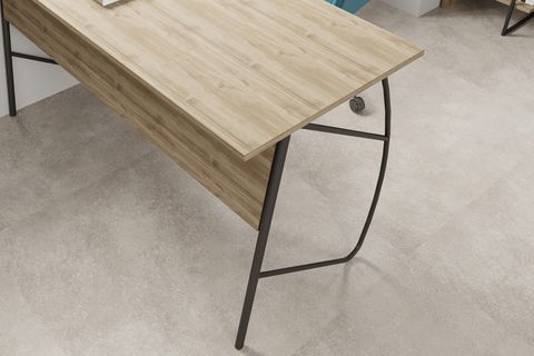 LAGOMOOD ELLA ÇALIŞMA MASASI VE TEKERLEKLİ SEHPA TAKIM, CEVİZ, 150 CM