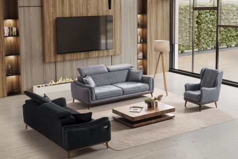 TİTAN YATAKLI ÜÇLÜ KOLTUK, GRİ