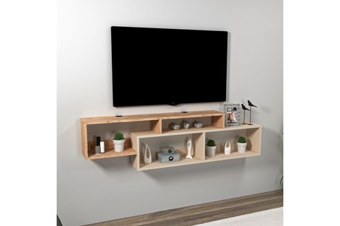 ARNETTİ ATLANTİS RAFLI TV SEHPASI ATLANTİK ÇAM BEJ