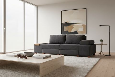 PERENNA YATAKLI ÜÇLÜ KOLTUK, ŞÖNİL, ANTRASİT