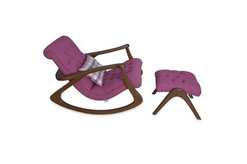 ASEDİA EKOL KAPİTONELİ SALLANAN SANDALYE, FUŞYA, DİŞBUDAK, CEVİZ AYAK