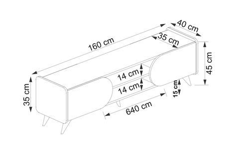 MİNDY TV SEHPASI, SAFİR MEŞE BEYAZ, 160 CM