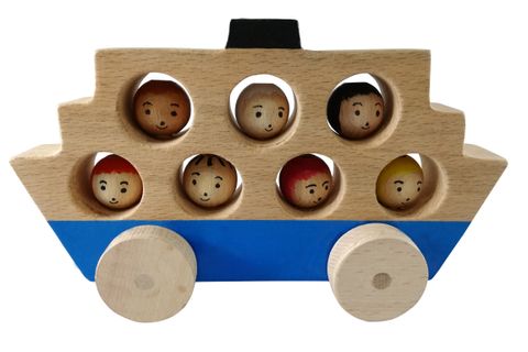 AHŞAP OYUNCAK, YOLCU GEMİ, MAVİ