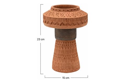 EL YAPIMI KABARTMALI TERRACOTTA VAZO