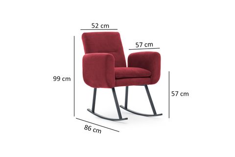 PAFU KONO SALLANAN DİNLENME KOLTUĞU, BORDO, METAL AYAK
