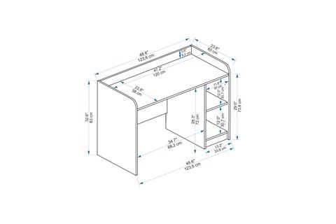 LUSES DOLAPLI ÇALIŞMA BİLGİSAYAR MASASI, BEYAZ