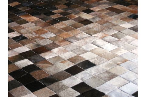 AKTÜEL DERİ PATCHWORK KAHVE DİYAGONAL 80X200