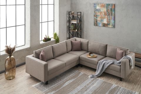 KALE SERİSİ KETEN KÖŞE KOLTUK, KREM