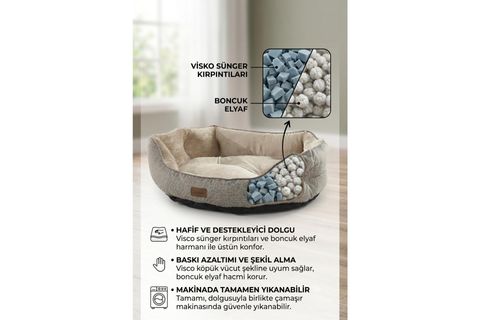 SPRİT EVCİL HAYVAN YATAĞI, BEJ, MEDİUM