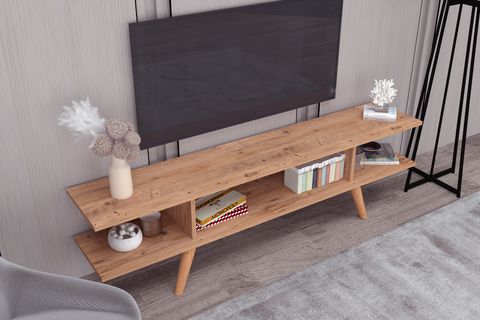 EKO TV SEHPASI, AHŞAP AYAKLI, ATLANTİK ÇAM 160 CM