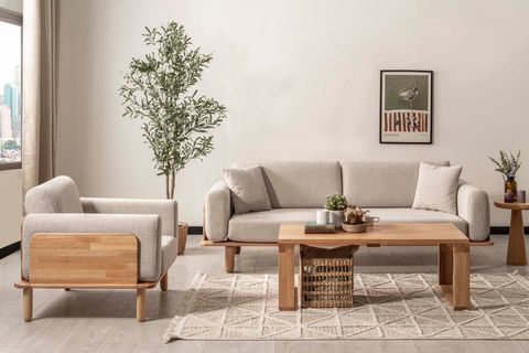 DİVA KOLTUK TAKIMI AÇIK GRİ, NATURAL