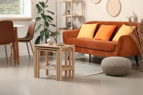 LİNE AHŞAP ZİGON SEHPA, NATURAL