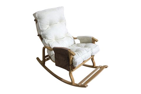 MOSSO AHŞAP ÇİFT MİNDERLİ SALLANAN SANDALYE, KAHVE KREM