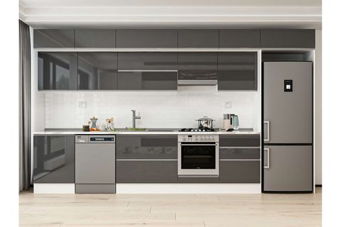 ALVİNKA 410X240 CM MUTFAK DOLABI, MB E90S60S60 1 ANTRASİT SUNTALAM