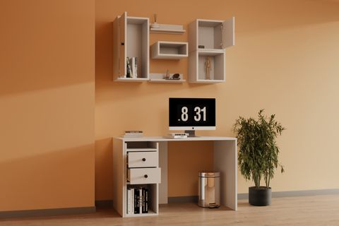 BK ÇALIŞMA MASASI, 2 ÇEKMECE 2 KAPAKLI