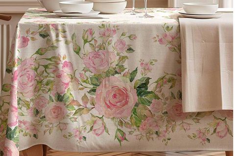 BAHAR GÜLLERİ PAMUK MASA ÖRTÜSÜ, 100X100 CM