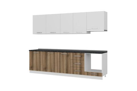 MİNAR EZGİ 280 CM MUTFAK DOLABI BEYAZ DORE 280-D5