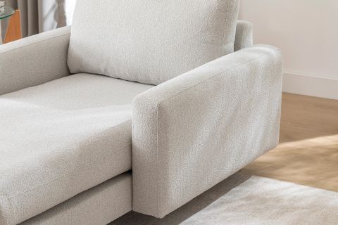 MERLİN DAYBED, İNCE KOL, NATUREL AYAK, RECYCLED KUMAŞ, AÇIK GRİ