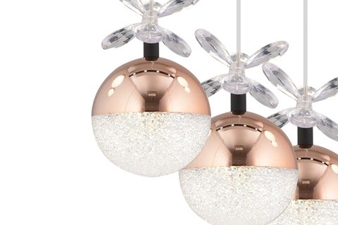 LOKKEN BEŞLİ SIRALI AVİZE, BAKIR