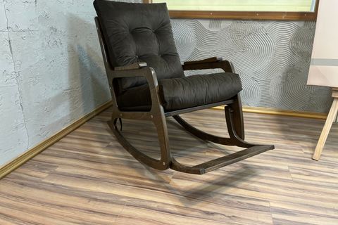 KONTES SALLANAN SANDALYE, ACI KAHVE, KOYU CEVİZ AYAK