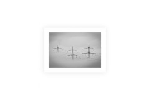 ELEKTRİK DİREĞİ TABLO, BEYAZ ÇERÇEVE, 18X24
