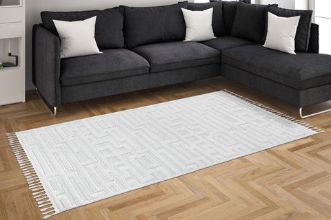 ENJOY BUKLELİ PELUŞ SHAGGY HALI C796B, KREM, 120X170