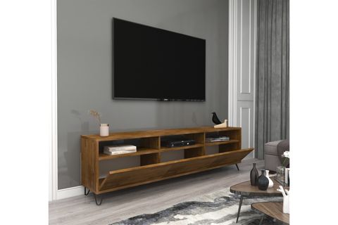 ARNETTİ HOLMES AHŞAP TV SEHPASI, CEVİZ