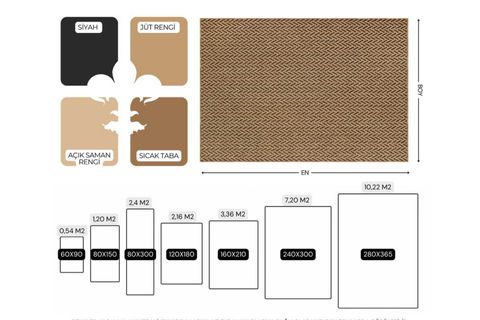 PERA HALI KAHVE VE SİYAH ZİKZAK SİSAL DOKULU HALI FM01BL 240X300 CM