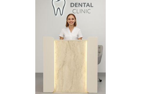 LEDLİ KARŞILAMA BANKOSU, KUMTAŞI, 110 CM