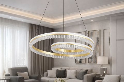 TOMRİS LED AVİZE, GOLD, 50 CM