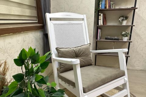 ASEDİA VERANDA HASIRLI MİNDERLİ SALLANAN SANDALYE, VİZON, LAKE AYAK