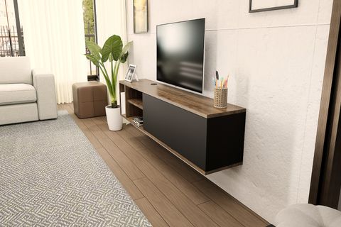 MARİN DUVARA MONTE TV ÜNİTESİ, CEVİZ SİYAH