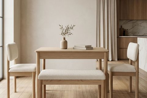 NUU MUTFAK MASA TAKIMI,İKİ SANDALYE, SIRTSIZ BENCH