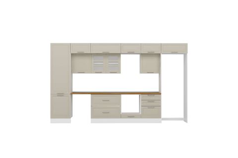 ALVİNKA 410X240 CM KLASİK MEBRAN MUTFAK DOLABI, MBB E90B60S60 3 MEBRAN KUMTAŞI SUNTALAM