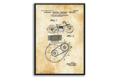 AHŞAP ÇERÇEVELİ VİNTAGE TABLO SETİ, MOTOR, 50X70