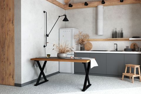 WOODESK RIHTIM MASİF YEMEK MASASI TİK RENK, 140X70, CPT7045-140