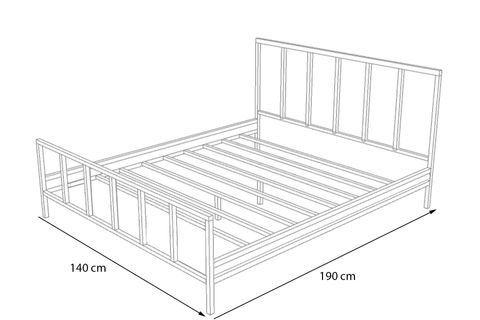 VİNTAGE METAL KARYOLA GM-212, ÇİFT KİŞİLİK, BEYAZ, 140X190