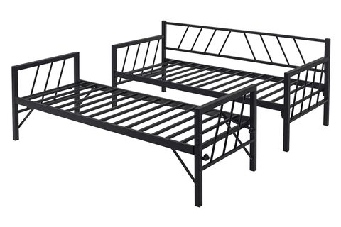 GLORY DAYBED YAVRULU METAL KARYOLA, SİYAH, 90X200