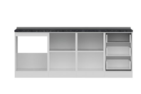 MİNAR 210 CM MUTFAK DOLABI BEYAZ DORE 210-D1-ALT MODÜL