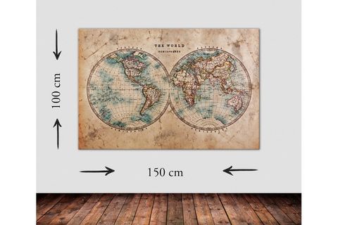WORLD MAP DEV BOYUT KANVAS TABLO