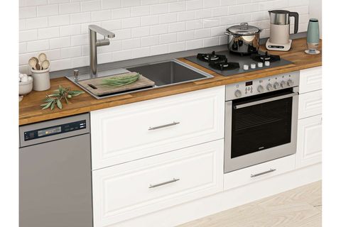ALVİNKA 410X240 CM KLASİK MEBRAN MUTFAK DOLABI, MB E90S60S60 1 MEBRAN ANTRASİT SUNTALAM