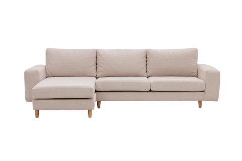 MERLİN MİNİ KÖŞE KOLTUK, NATUREL AYAK, KALIN KOL, ŞÖNİL KUMAŞ, KREM