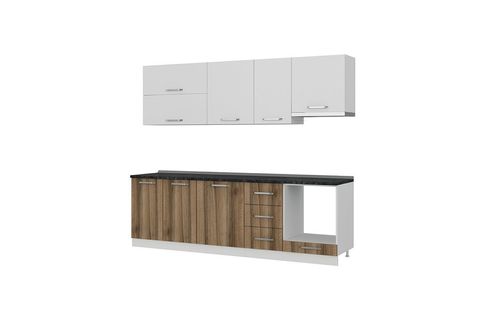 MİNAR CEMRE 255 CM MUTFAK DOLABI BEYAZ DORE 255-D8