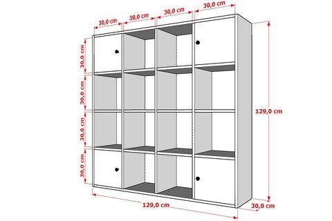 BKCONCEPT 4 KAPAKLI RAFLI KİTAPLIK, 130 CM, BEYAZ, KTP-1105-Ç