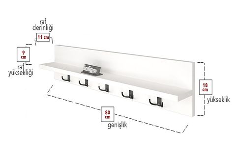 BOFİGO PORTMANTO DUVAR ASKILIĞI, BEYAZ