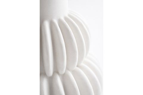 SERAMİK VAZO DEKORATİF BEYAZ SALON KONSOL DEKORU 14 CM