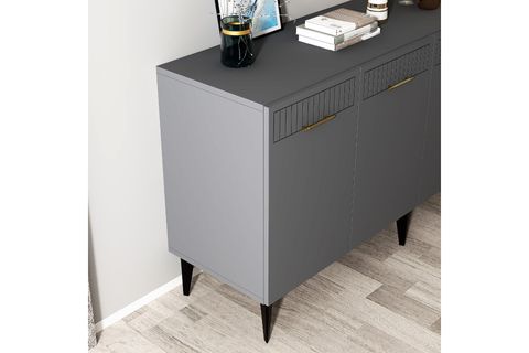 ALVİN KONSOL, 4 KAPAKLI, ANTRASİT ALTIN