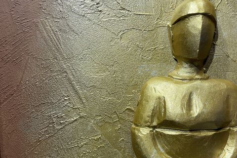 RÖLYEF SOYUT BUDA TABLO, GOLD, 80X80