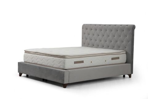 DELUXE GRİ ÇİFT KİŞİLİK BAZA+BAŞLIK+YATAK, GRİ, 150X200