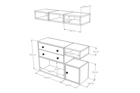 BK ÇOK AMAÇLI DOLAP, DUVARA MONTE 3 RAFLI, MST